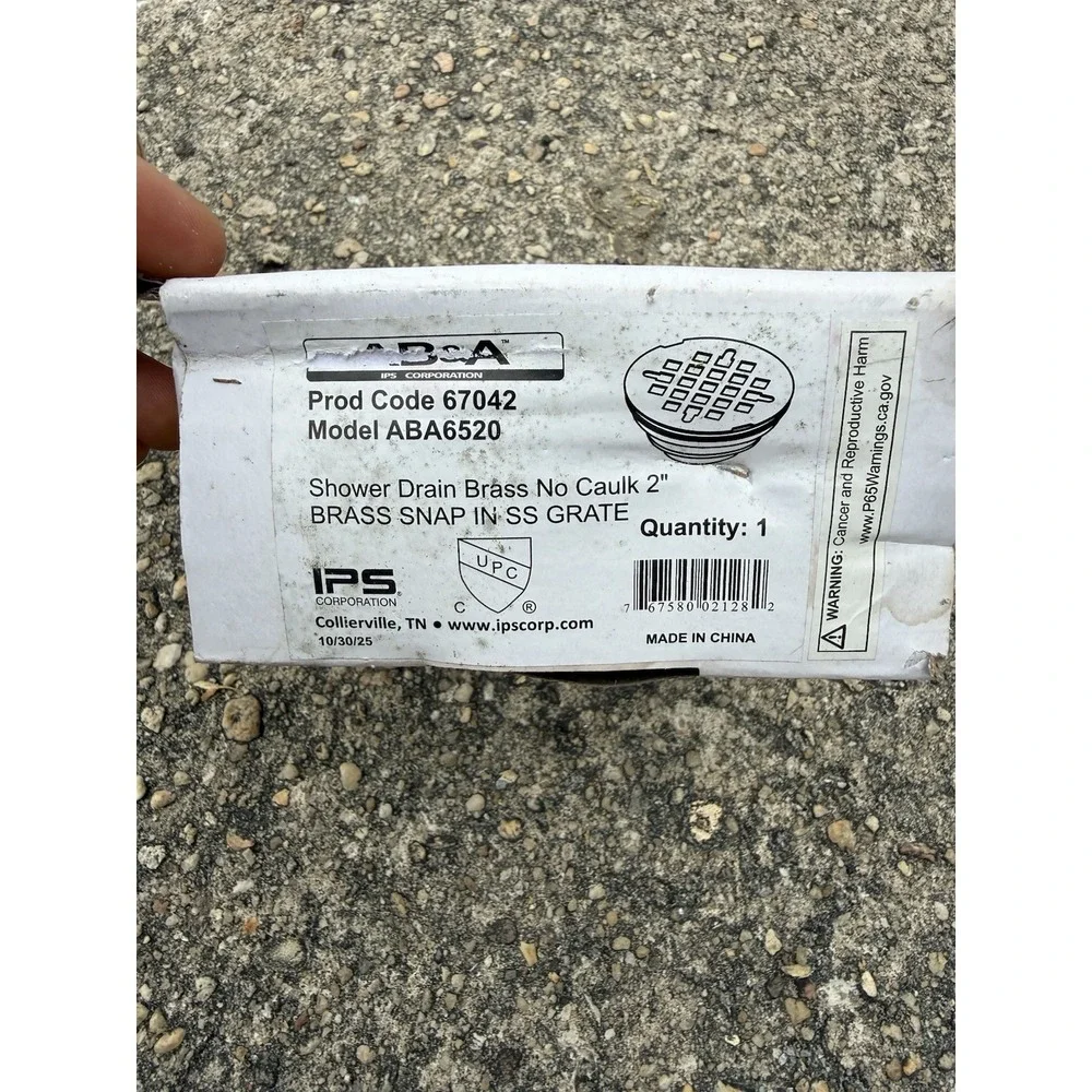 AB&A  ABA6520 Brass shower drain no caulk 2